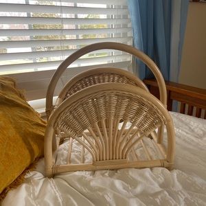 Boho Rattan Wicker magazine/towels/books/record holder!
